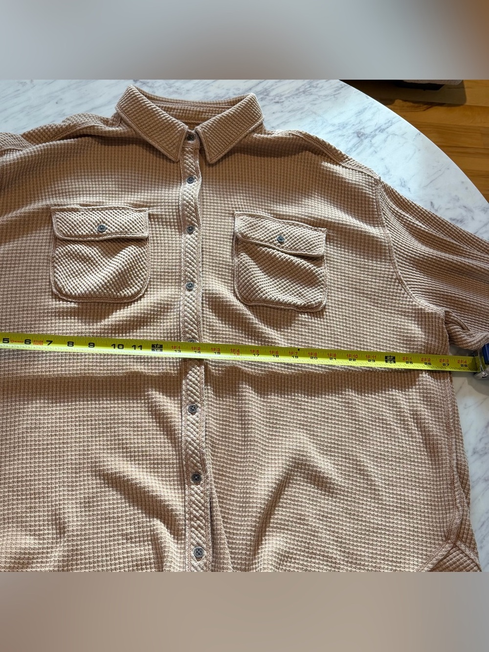 Aerie Lumberjane Waffle Knit Button Down Shirt Cappaccino Tan Size
Medium - Picture 9 of 10